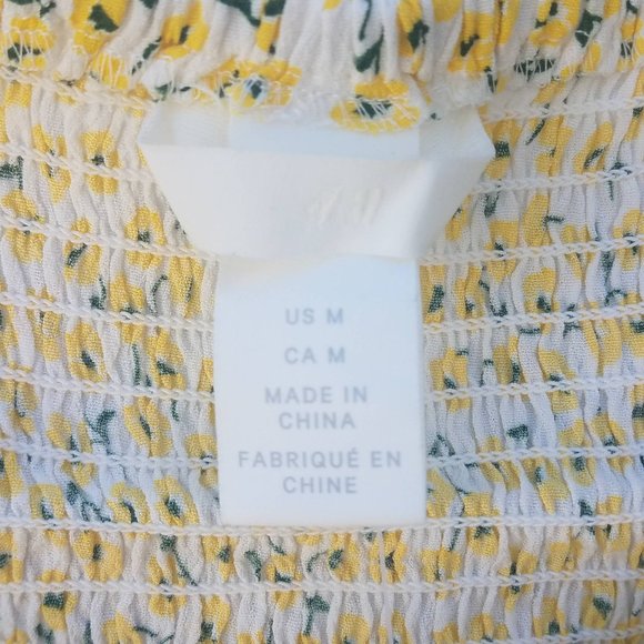 H&M Yellow Floral Ruffle-trimmed Top - Picture 11 of 13
